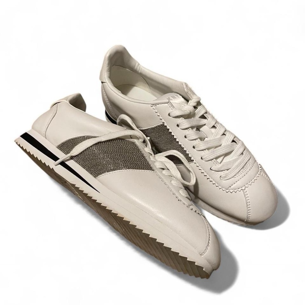 DKNY White and Black Sneakers Casual Athletic Style